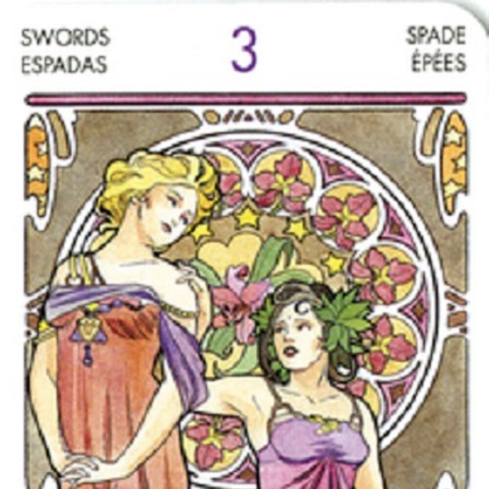 Tarot Art Nouveau Mini OOP, HTF beginner deck ,deck and instructions 2X3 in, NEW - Picture 4 of 4
